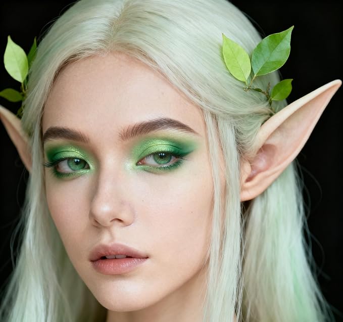 9 Colors Green Glitter Matte Eyeshadow Makeup Palette, Elphaba Witch Costume Eyeshadow Makeup, Highly Pigmented Bright Neon Dark Green Eye Shadow for Fairy Joker Goth Wicked Halloween Parties Makeup