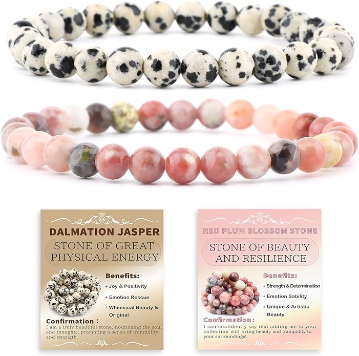 NCB 2.3-Piece 4mm Natural Crystal Gemstone Stretch Bracelets – Handmade Reiki Energy Healing Jewelry for Meditation,Yoga, Unisex