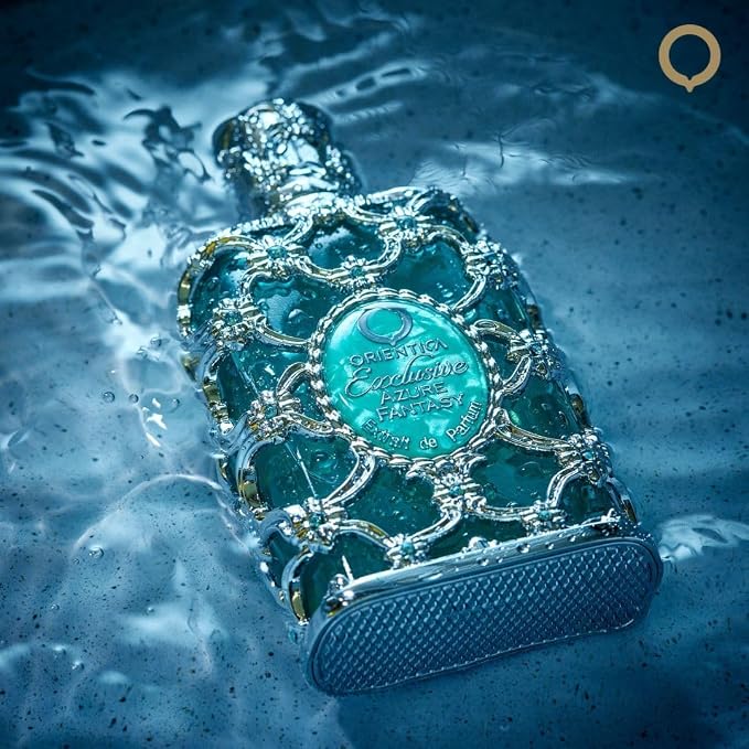 Orientica Azure Fantasy 2-Pc Gift Set Extrait de Parfum – Fresh, Citrus, Bergamot, Ginger, Nutmeg, Geranium, Lily, Jasmine, Ambergris, Musk - Arabic Perfume for Men & Women – 1.0oz/30ml + 0.25oz/7.5ml