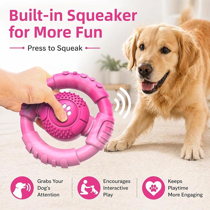 Pamlulu Tough Dog Toys for Aggressive Chewers, Indestructible Dog Toy for Large Dogs, Nylon Chew Toys for Medium Large Breed, Interactive Dog Toys to Keep Them Busy, Dog Birthday
