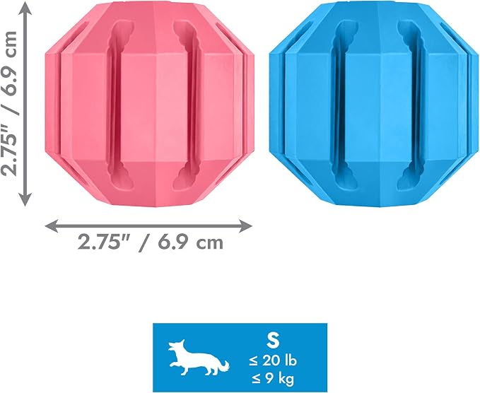 KONG Puppy Activity Ball, Natural Rubber Teething Toy, Small Puppies, Blue