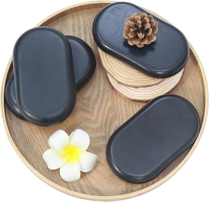 Master Massage 4 Pieces XXL Oversized Super Extra Large Oval Shape Basalt Massage Hot Stone Massage Stone Warm Stone Set-6” x 3.4“x 1.1”-Spa-Beauty-Salon-Massage