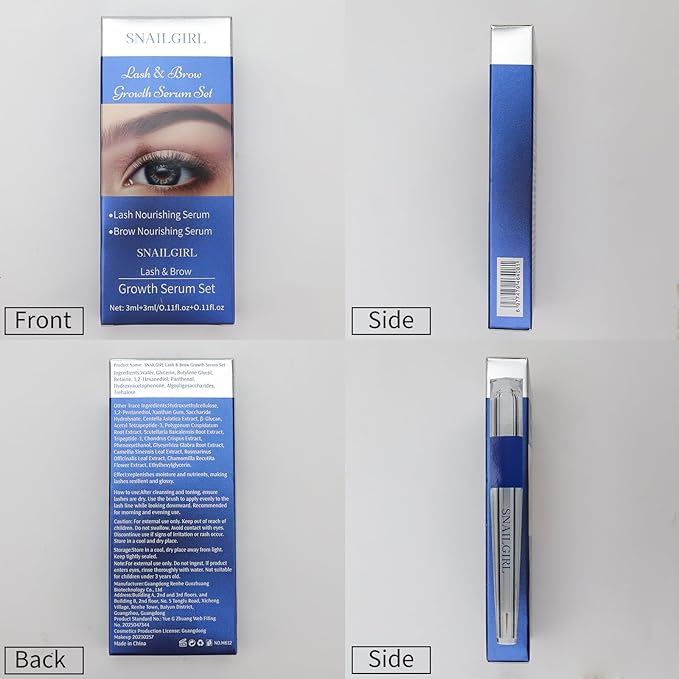 Lash and Brow Serum With 15 Plant Extracts for Longer Lashes，Eyelash and Eyebrow Growth Serum For Thicker and Fuller Lashes
