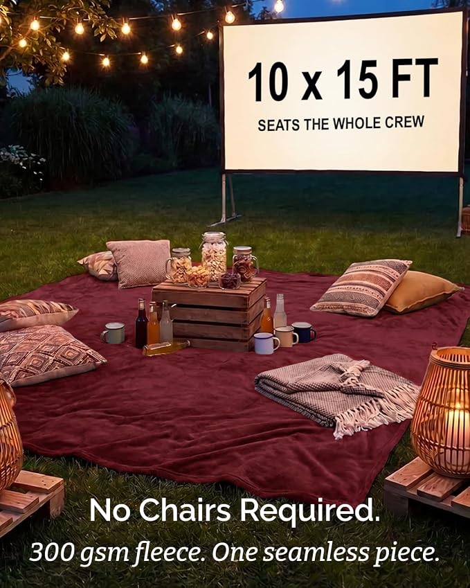 Ultra Soft Fleece Blanket Giant Blanket Size - Flannel Fleece Luxury Blanket - Lightweight for Couch Bed Chair - Thick, Warm and Breathable - All Season Cozy, Burgundy