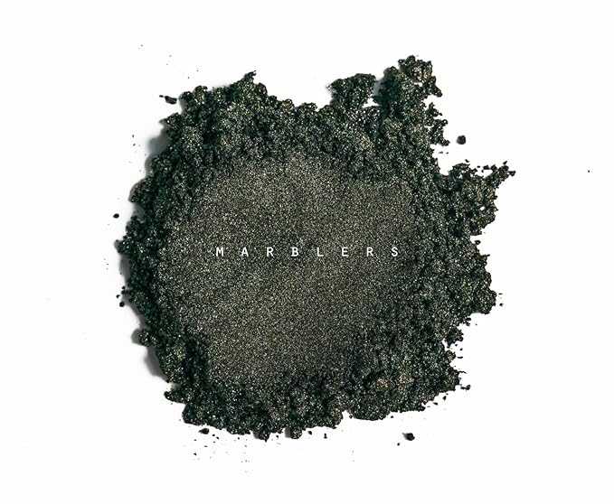 MARBLERS Chunky Natural Mica Powder [Green Black Pearl] 0.11oz (3g) | Highly Pigmented | Non-Toxic, Vegan, Cruelty-Free | Eyeshadow, Body Butter, Nail Polish, Nail Art | Party, Body, Face Makeup