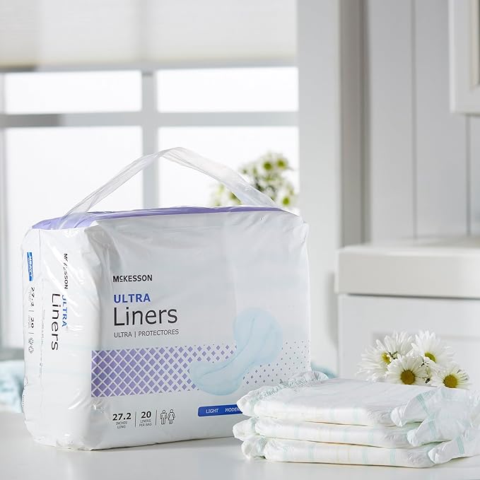 McKesson Incontinence Pads for Adult Women and Men [Pack of 20] Bladder Control and Postpartum Liners, Heavy Absorbency