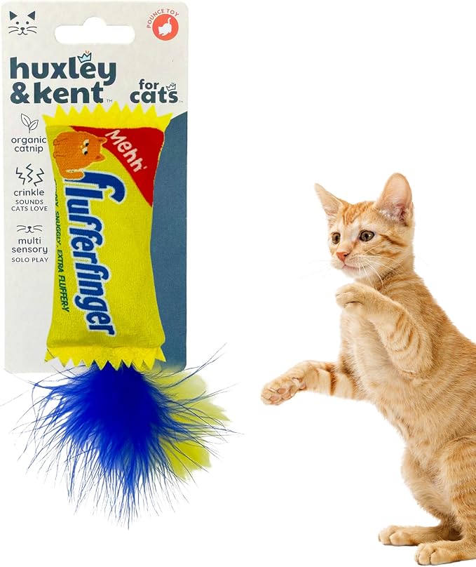 Huxley & Kent Plush Crinkle Catnip Cat Toy, Flufferfinger