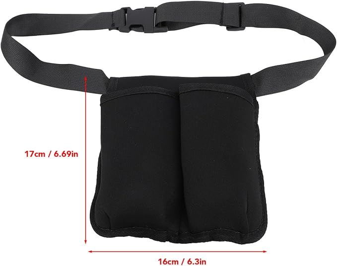 Massage Waist Pouch Adjustable Oil Bottle Holster with 2 Compartments, Neoprene Material Massage Oils Bottle Bag for Masseur, Convenient During Work