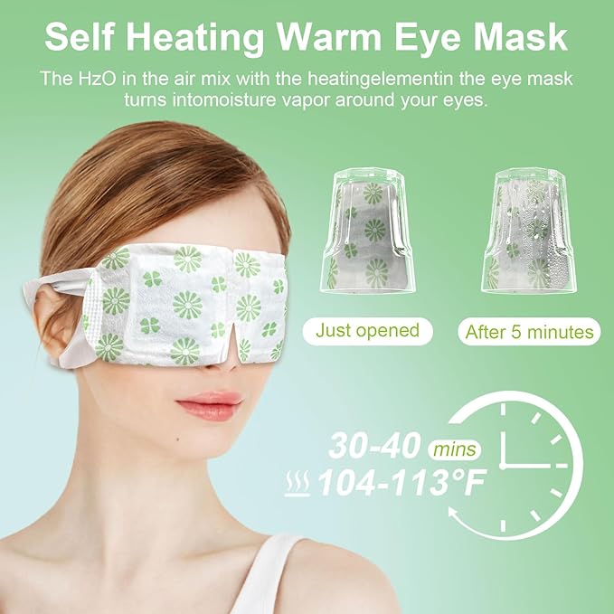 10 Packs Steam Eye Masks Unscented Heated Eye Mask Self Heating for Eyes, Disposable Warming Eye Mask for Sleep, Unscented Scent Eye Steam Mask for Spa/Travel& Relaxation Gifts for Women