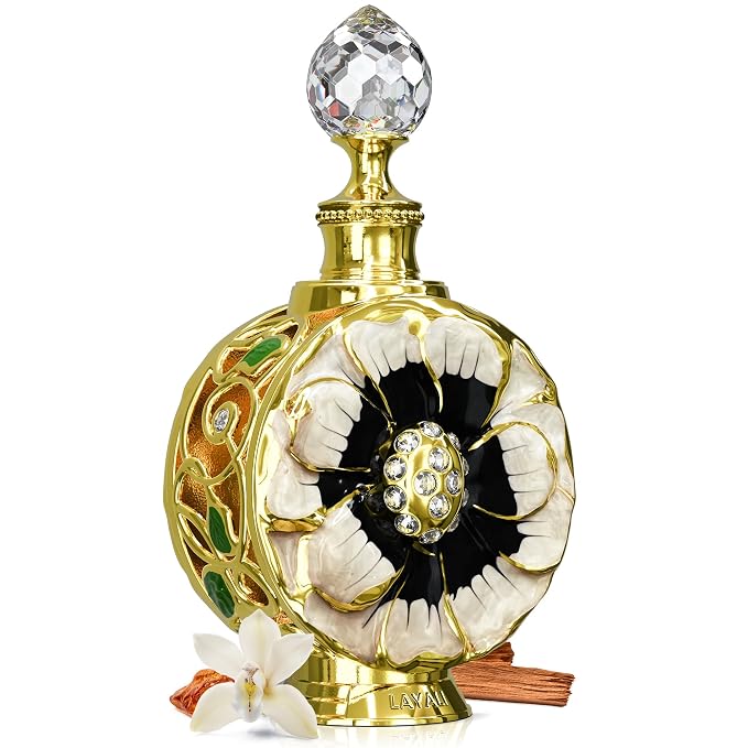 Swiss Arabian Layali Noir – Arabian Perfume Oil Fragrance with Cognac, Vanilla and Tonka – Luxury Products From Dubai – Long Lasting & Addictive Parfum – Arabic Perfume Oil for Women (0.5 oz)