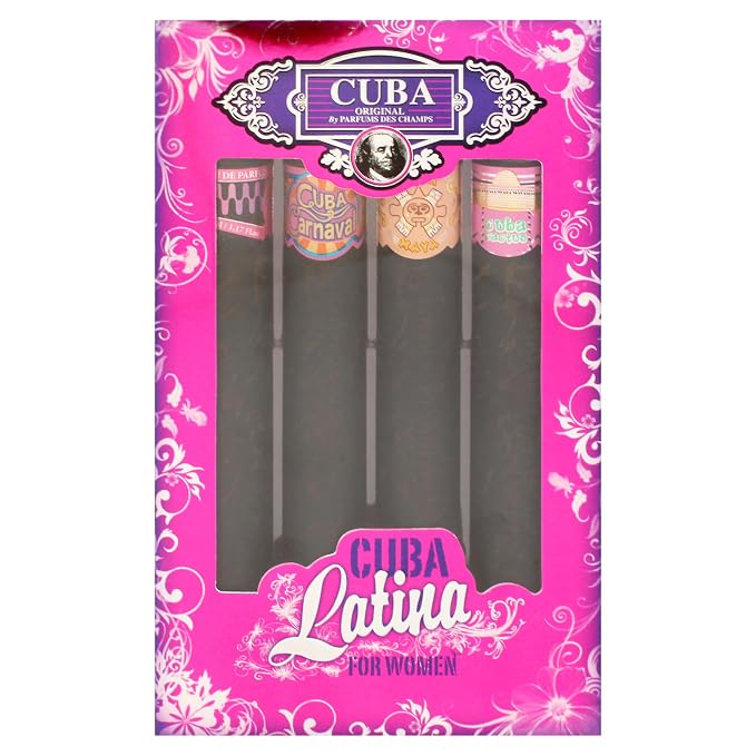 Champs Cuba Latino Collection By Champs For Women Gift Set (Eau De Parfum Spray 1.17-Ounce/35 Ml of Carnaval, Cactus, Maya & Copacabana)