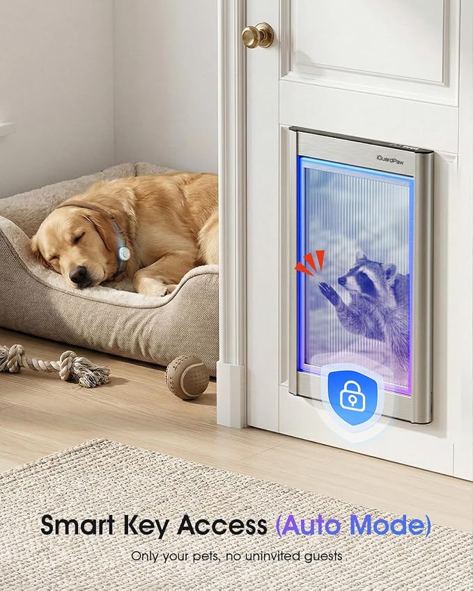 Automatic Dog Door for Door, Collar Activated Pet Door, M