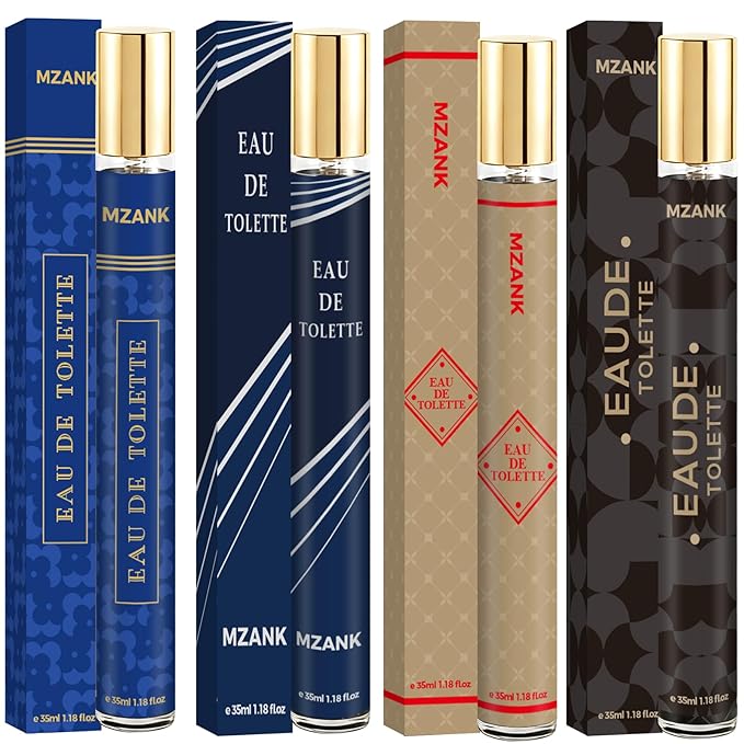 4 Pack Cologne for Men,Perfume for Him,Fathers Day Gift for Husband,Valentines Day Gifts,Gifts for Him,Eau de Toilette,Stocking Stuffers for Men,Travel Size Perfume,Natural Spray Long Lasting Gift