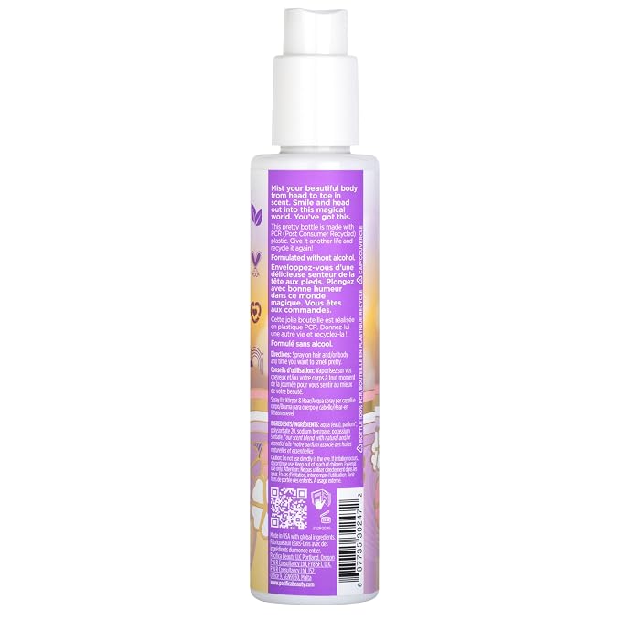 Pacifica French Lilac Hair & Body Mist – Clean Vegan Floral Hair Perfume Spray for Women, Fresh-Cut Lilac, Magnolia & Heliotrope Notes, Alcohol-Free Head-to-Toe Fragrance, Cruelty-Free, 6 Fl Oz