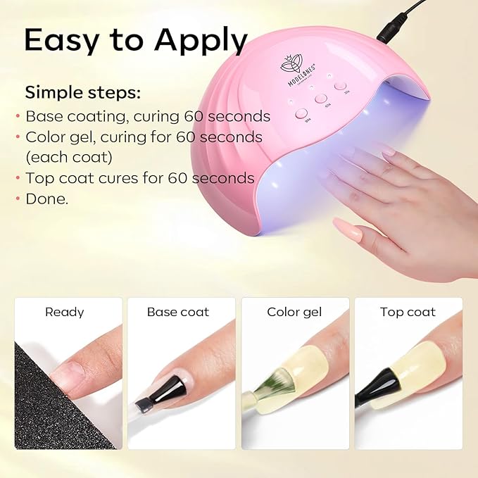 modelones Yellow Gel Nail Polish Pastel Soft Butter Yellow Polish Light Lemon Chiffon Nail Polish Gel Soak Off LED Nail Art Starter Salon Manicure 15 ML