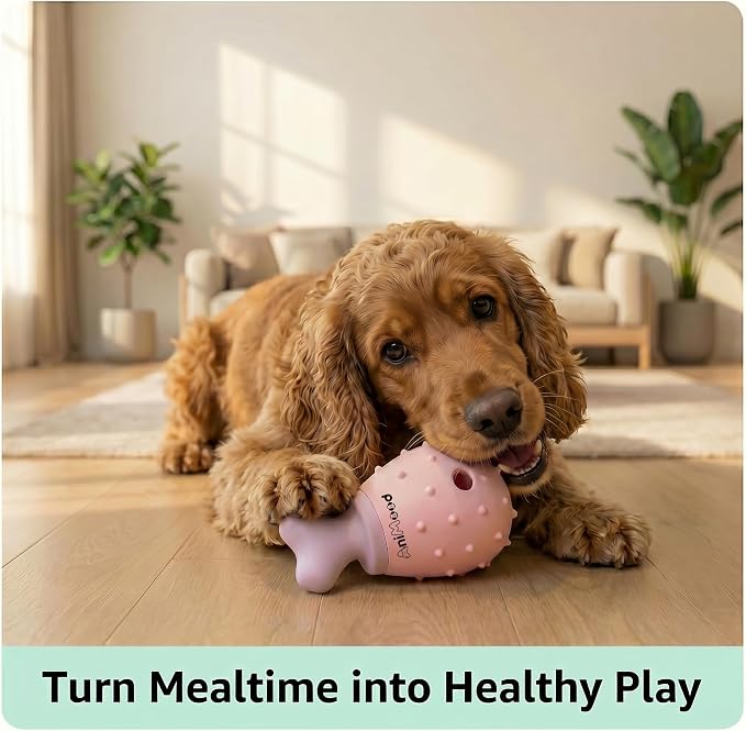 Dog Toys Silicone Dog Chew Toys Slow Feeder that Supports Healthy Eating Interactive Dog Puzzles Chicken Leg Shaped Treat Dispensing Dog Toys for Small and Medium Dogs