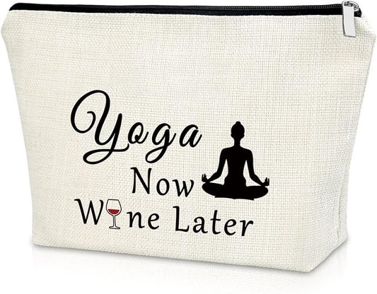 Sazuwu Yoga Gifts for Women Makeup Bag Meditation Birthday Gifts for Yoga Lovers Cosmetic Travel Pouch Christmas Retirement Present
