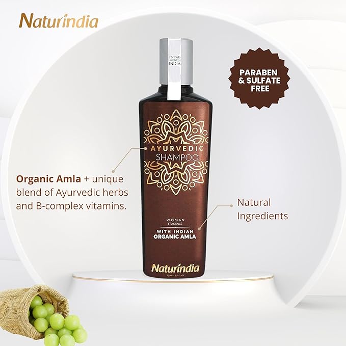 Ayurvedic Amla Hair Growth Shampoo – Organic Indian Formula Sulfate & Paraben Free For Hair loss and Thinning - Natural Vitamin C and B-Complex for Women
