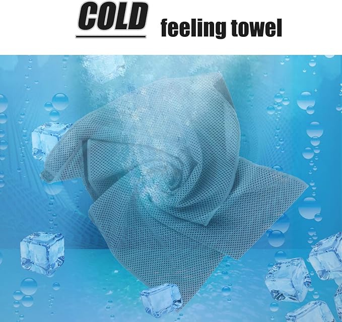 Cooling Towel (Pack of 20, 40"x12") with Pouches for Sports, Workout, Fitness, Gym, Yoga, Golf, Pilates, Travel, Camping & More