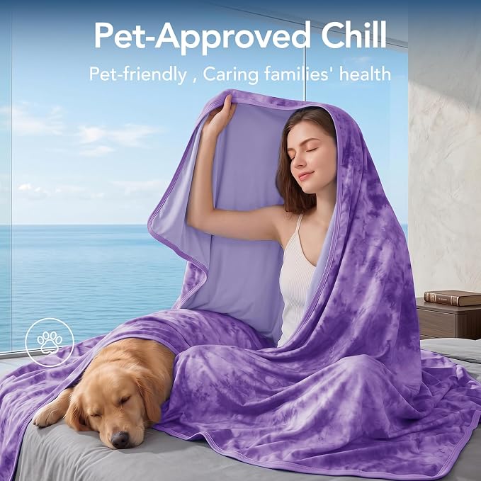 Cooling Blanket 90''x104'' for Hot Sleepers, Arc-Chill Q-Max>0.35 Double Sided Cold Blankets for Night Sweats, Cool Soft Lightweight Summer Blanket for Sofa Bed Couch, Gifts for Women King