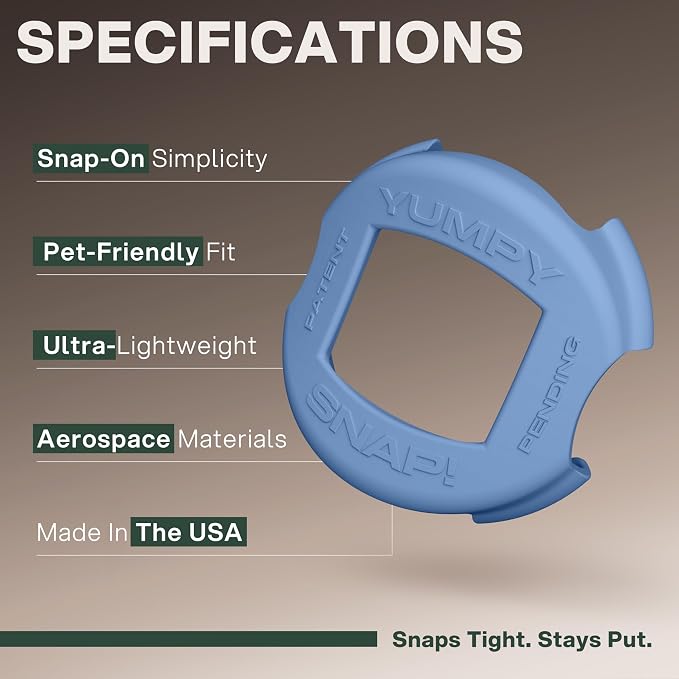 SNAP! AirTag Holder - 3/8" & 5/8" Set - for Cats, Kittens, Puppies, & Small Dogs - Fits Collars, Harnesses, Straps, Bags & More - Made in USA - Caribbean Blue