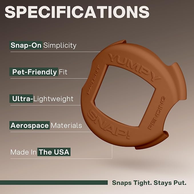 SNAP! AirTag Holder - 3/8" & 5/8" Set - for Cats, Kittens, Puppies, & Small Dogs - Fits Collars, Harnesses, Straps, Bags & More - Made in USA - Toffee