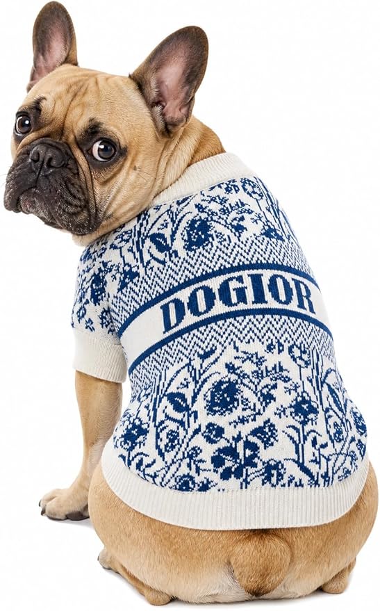 Everything Chic Luxury Dog Sweater – Soft Knit Designer Pet Outfit for Small Dogs & Puppies, XS–L, Stylish Warm Clothing for Yorkies, Chihuahuas, Dachshunds, Maltese, French Bulldog