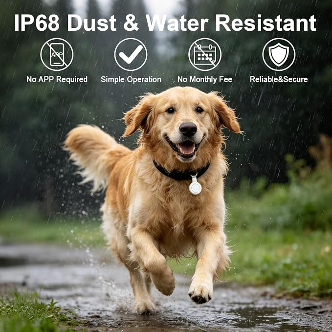 Pet Tracker Tag, Smart GPS Track Device for Dog/Cat Collar
