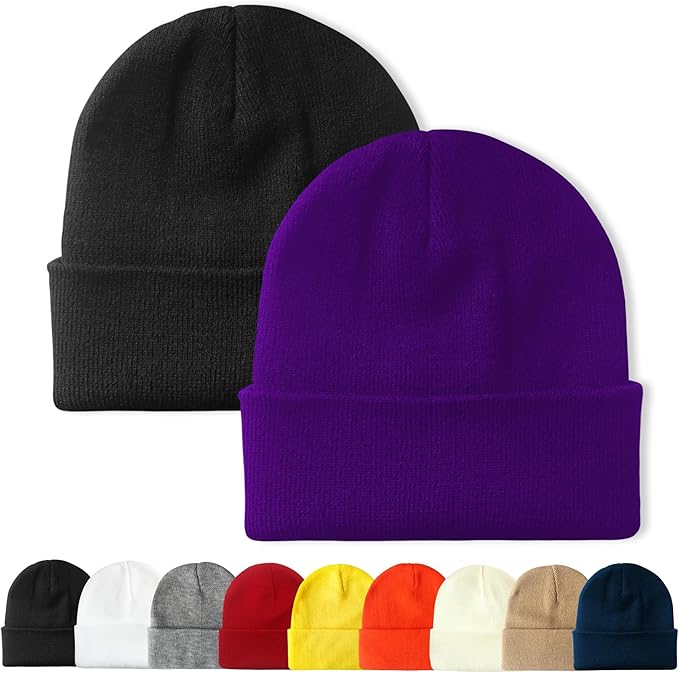 PFFY Unisex Beanie Hats for Men Women Knit Winter Beanies