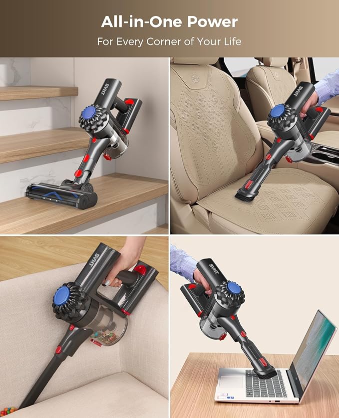 Cordless Vacuum Cleaner, 500W 45KPA Stick Vacuum Cleaners for Home