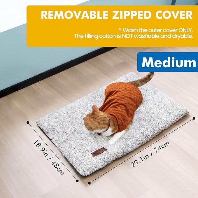Mora Pets Self Warming Cat Bed Self Heating Cat Dog Mat Pet Pad Extra Warm | Self Heated Cat Bed for Indoor Outdoor Pets, Removable Washable Cover, Non Slip Bottom, Crinkle-Free, No Plug, 29.1 x 18.9 in