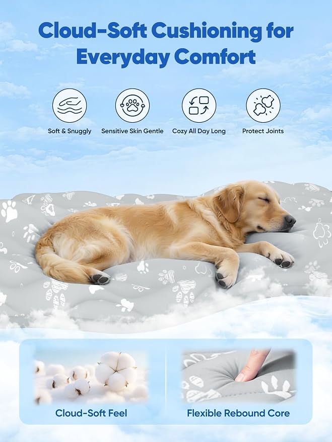 44x32in Dog Cooling Mat with One-Way Moisture & Arc-Chill 3.0 | Color-Changing Cool Indicator. Washable, Non-Slip Pet Bed. One-Way Moisture Tech Keeps Cool & Dry for Floors, Sofas, Kennels