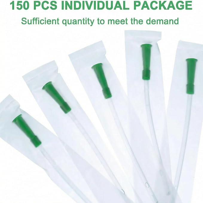 Nuanchu PVC Replacement Tubings Supplies Tubes Kit Clear Replacements Hose with Flexible Rounded End for Smooth Insert (16fr,150 Pieces)