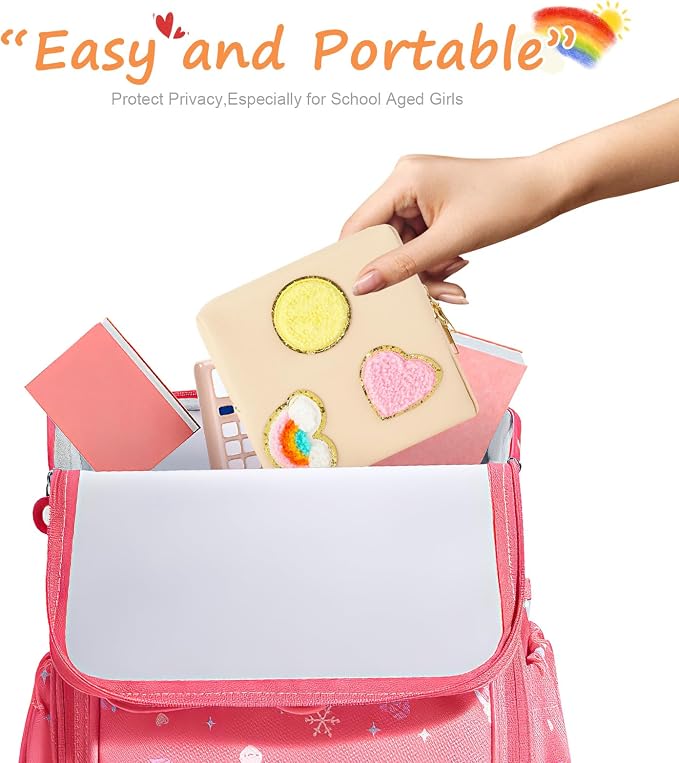 2 Pack Period Bag, PU Leather Sanitary Napkin Storage Bag for Feminine Pads Liners Tampons and Reusable Pads,Functional Sanitary Pads Pouches First Period Kit for Women Ladies Gift