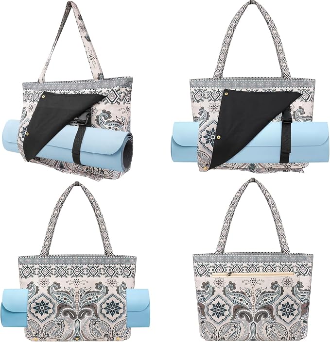 Yoga Mat Bag Yoga Bags and Carriers Fits All Your Stuff Yoga Tote Bag with Zipper Pocket Yoga Mat Carrier Pilates Bag Take in Out Mat Easily