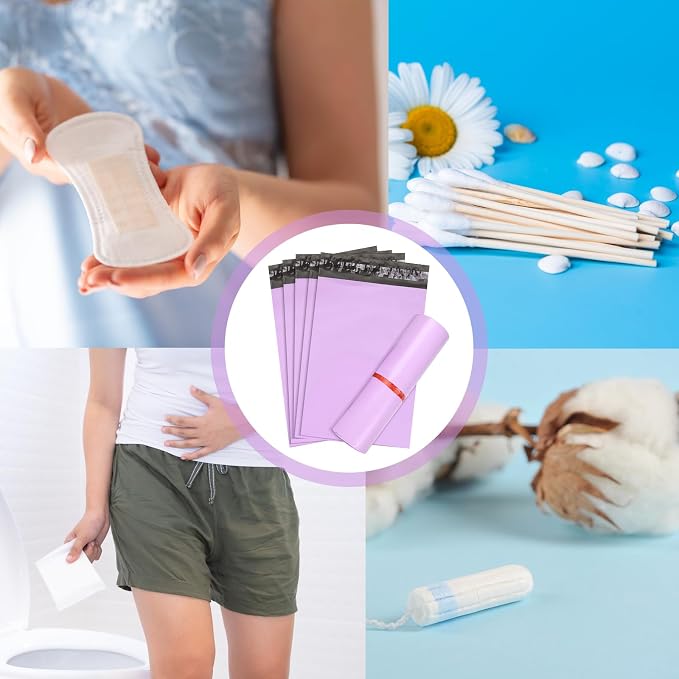 Sanitary Napkin Disposal Bags - Block Odors, Great Adhesion, Perfect Size - Feminine Hygiene Disposal Bags for Tampons and Pads 100Pcs (Purple)
