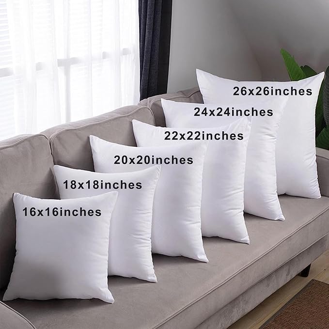 HITO 14x22 Pillow Inserts (Set of 2) - Down Alternative 100% Cotton Cover Decorative Square Throw Pillows White for Couch Bed Sofa