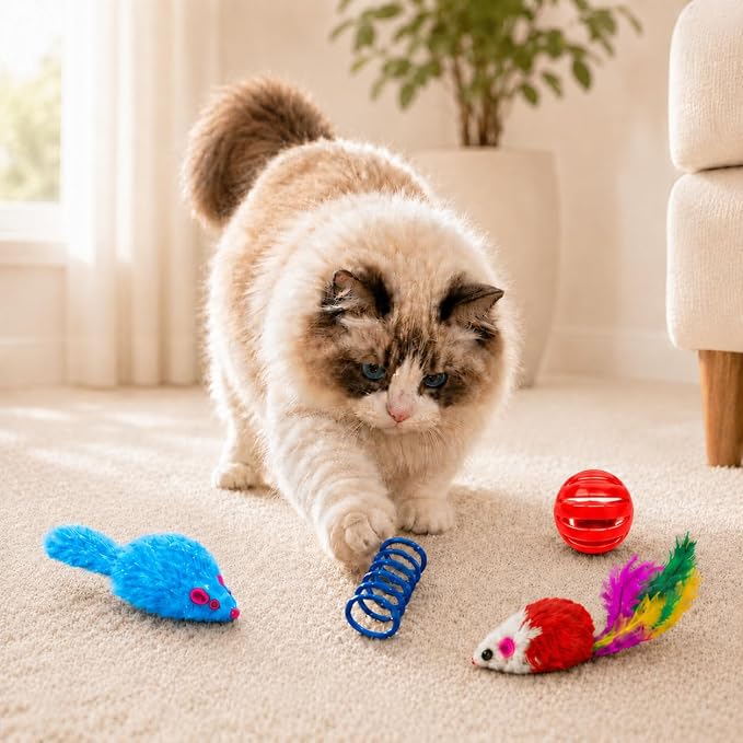 Cat Toys for Indoor Cats, 44 Pack Interactive Cat Toy Set for Kitten