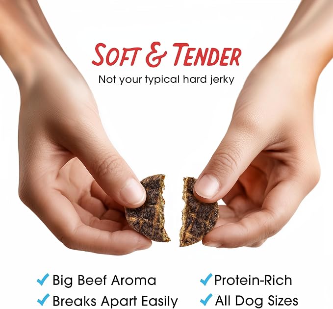 Farmland Traditions Dogs Love Beef Jerky Dog Treats with Only 3 Ingredients and No Fillers, 2.5 Pound (Pack of 2).