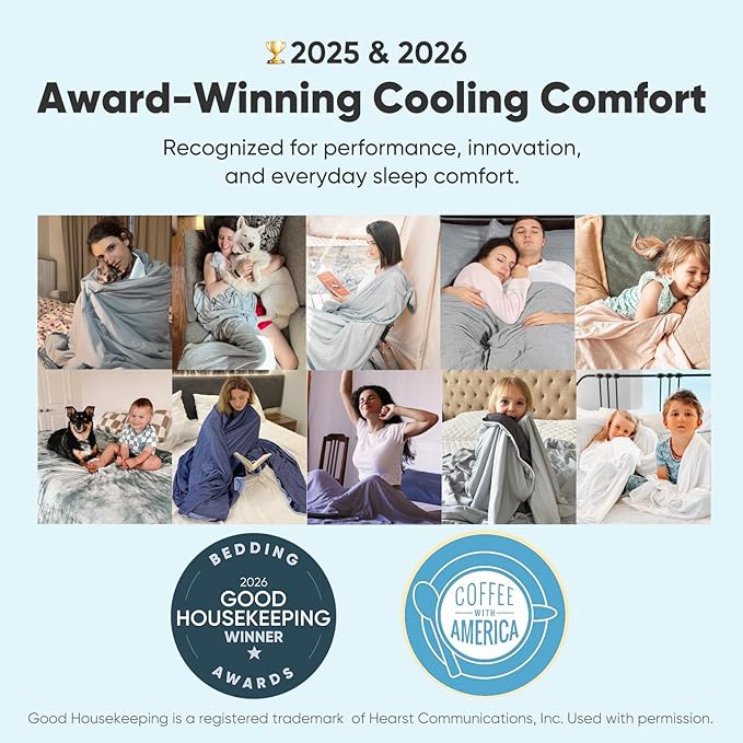 Elegear Arc-Chill 3.0 Cooling Blanket for Hot Sleepers, Twin Size, Beige | Q-Max>0.5 Cooling Fabric, Absorbs Heat to Keep Body Cool, Breathable Summer Blankets for Night Sweats & Menopause, 59"x79"