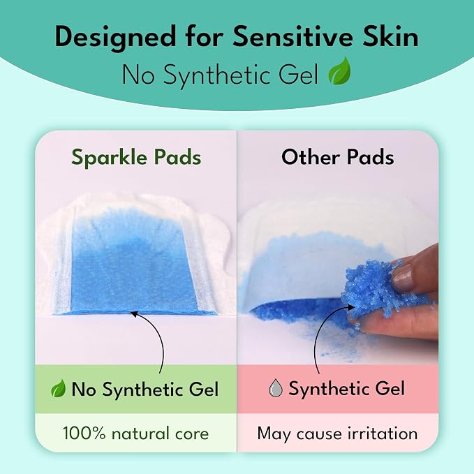 Sparkle Sanitary Pads for Women, Plant-Based Ultra Thin Pads with Wings | Feminine Pads | Organic Pads | Period Pad Softer Than Cotton Pads, Medium Absorbency, Unscented (Super Pads, 10 Count)