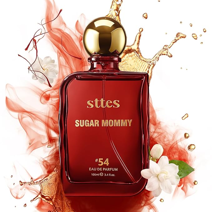 Sttes Sugar Mommy #54 Eau de Parfum for Women 3.4 Fl Oz / 100ml – Sweet Gourmand Perfume with Saffron, Almond & Jasmine, Amberwood Musk – Long Lasting Women's Fragrance Gift Perfume