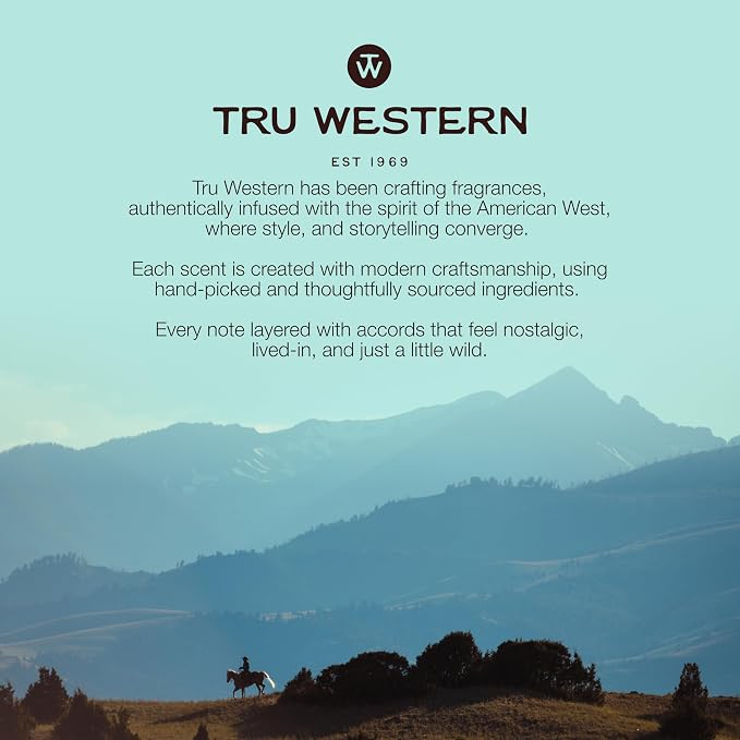 Tru Western Cowboy Gunslinger Men’s Cologne Spray, Bergamot, Huckleberry, Sage, Leather & Tobacco Notes, Bold Western Scent for Men, 3.4 fl oz (100 ml)