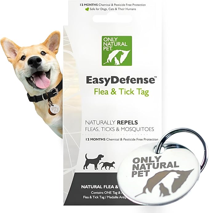 Only Natural Pet EasyDefense Tag – Lightweight, Collar Attachment for Dogs & Cats – Year-Round Wearable Protection and Comfort Accessory | Durable Design