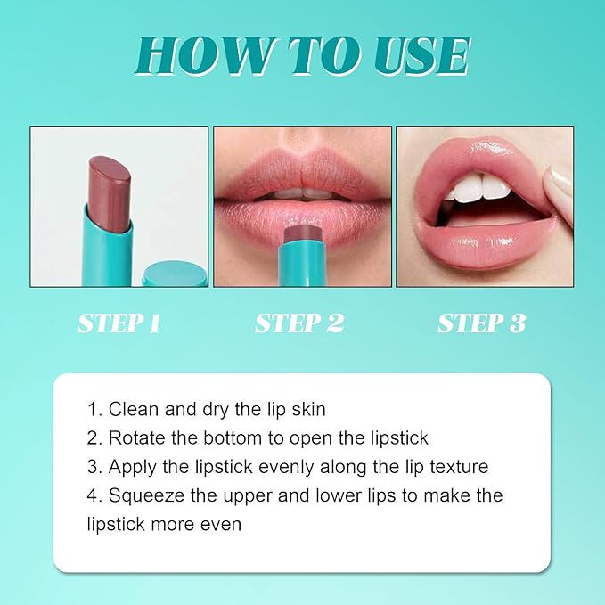 Charm Kiss Colored moisturizing lipstick,hydrates and hydrates the lips,Long-Lasting Waterproof Lip Gloss Lipstick,Natural Lip Moisturizer with Vitamin E,Non-Stick Cup Lip Tint Stain(6# Peach Taupe)