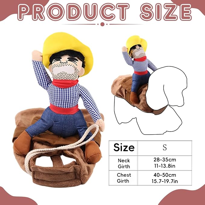 Halloween Dog Rider Costume Cute Doggy Cowboy Costumes Funny Dog Clothes | Dog Halloween Costumes, Knight Style Dog Cowboy Rider Costume, Funny Adjustable Pet Halloween Cosplay Costume for Dogs