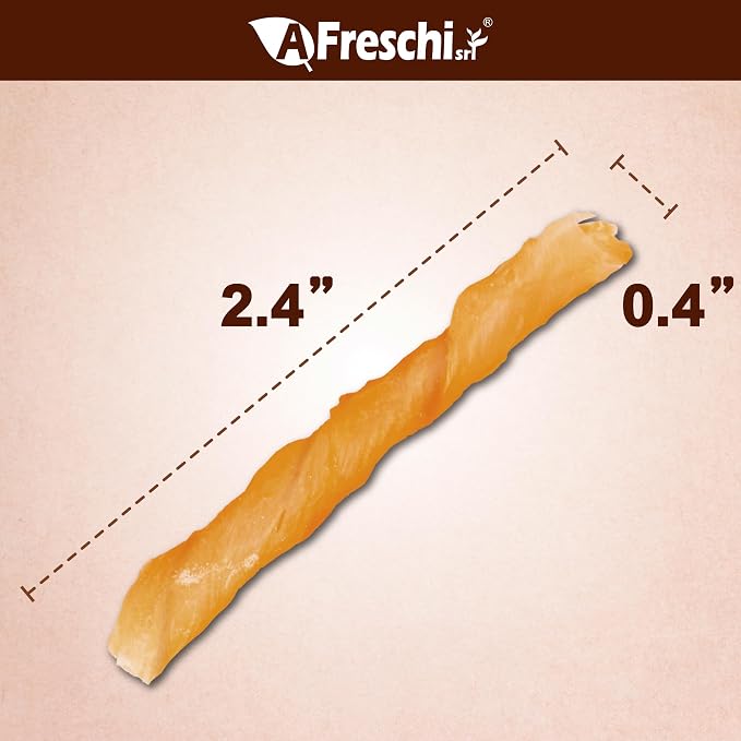 AFreschi Turkey Tendons Dog Treats, Coil (S), 3 oz | Rawhide-Free Puppy Chews