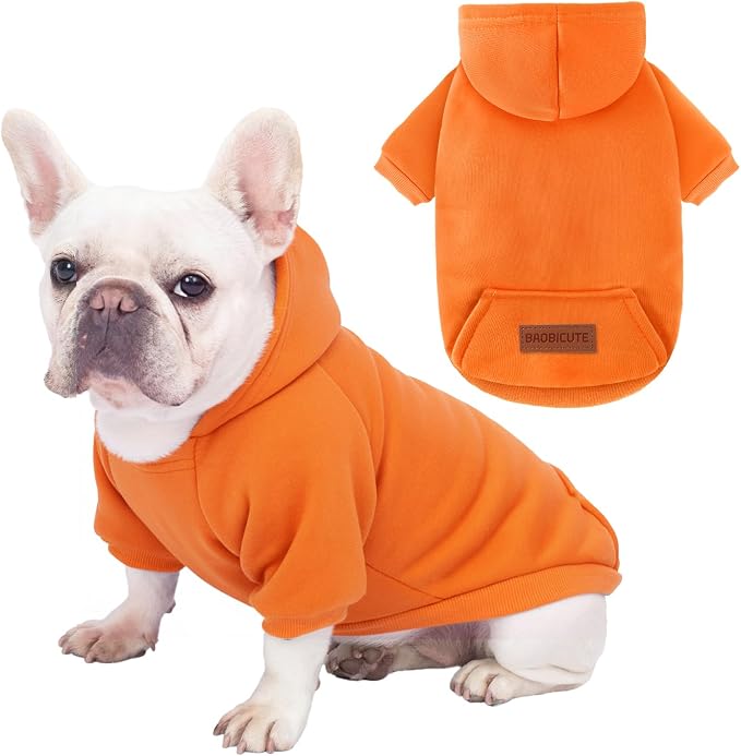 1 Pack Dog Hoodie Warm Hood Dog Sweater Cold Weather Small Dogs Sweatshirt Comfort Pet Clothes for Small Medium Dogs with Pockets Cats Chihuahua Clothes for Male Female Girl Boy Sporty Daily Wear