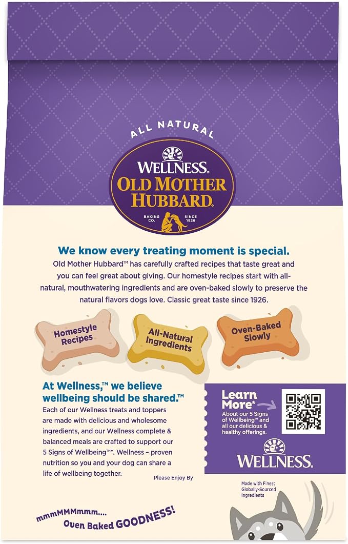 Wellness Old Mother Hubbard Classic Original Mix Dog Biscuits, Natural Training Treats, 4 Flavors, Small Size, 3.8 lb Bag