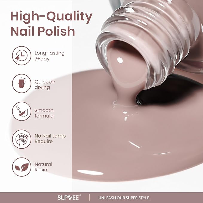 Matte Nail Polish Quick Dry Brown Nail Polish Non Gel, Fast Drying Fingernail Polishes Air Drying Lacquer, Fall Finger, Manicure, Chip Resistant, Vegan, Fast Drying, Streak, Long Lasting
